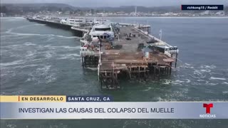 Investigan causa de colapso de muelle en Santa Cruz, California