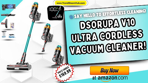 🚀 The dsorupa V10 Ultra Cordless Vacuum Cleaner is a game-changer!