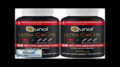 Qunol CoQ10 100mg Softgels Ultra CoQ10 100mg 3x Better Absorption Antioxidant Review