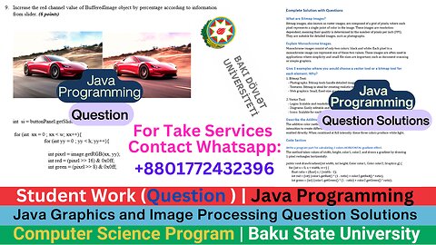 Student Work(Question)|Java Programming|Graphics & Image Processing Work Video Question Solutions