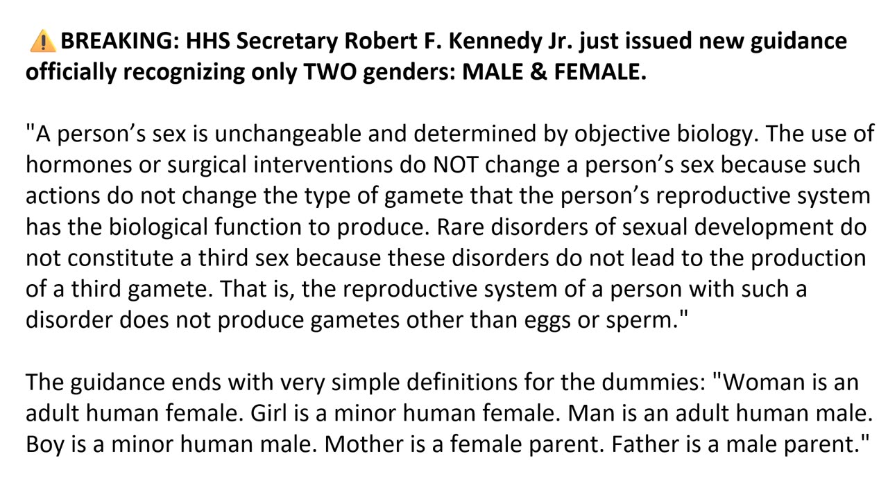 HHS Secretary Robert F. Kennedy Jr. just issued new guidance