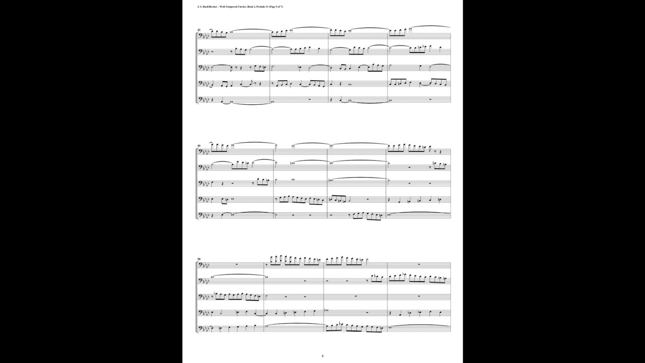 J.S. Bach - Well-Tempered Clavier: Part 2 - Prelude 11 (Bassoon Quintet)