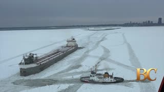 U.S. Coast Guard works to free ship trapped in Lake Erie ice