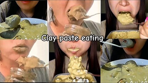 Bowl full of Clay paste eating 🤤 clay paste eating Mukbang asmr 🤤