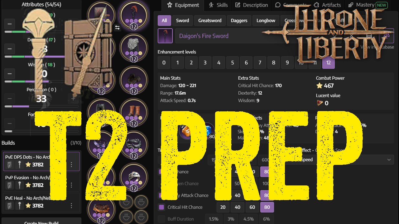 T2 Builds Prep for Wand + Staff - Throne and Liberty