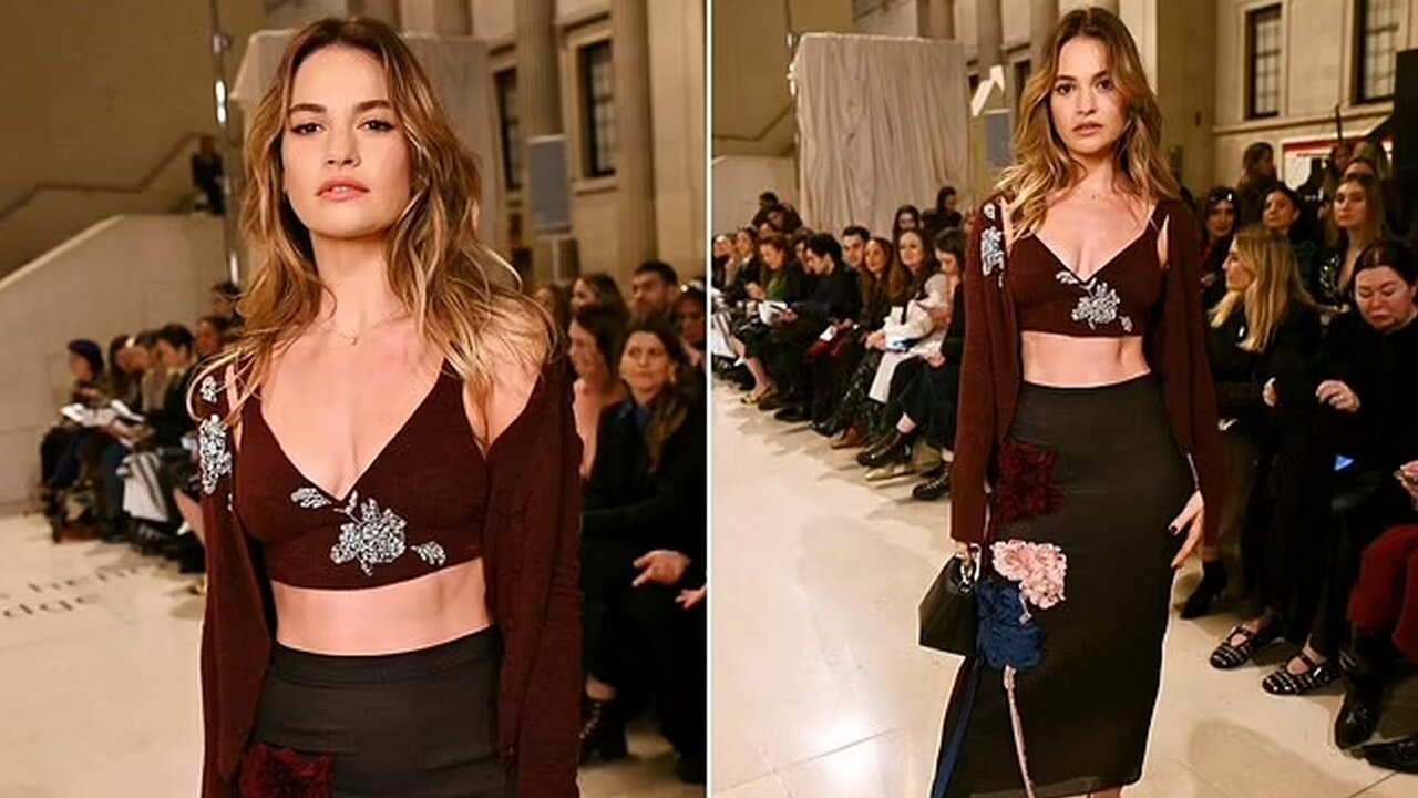 Lily James Shines at London Fashion Week