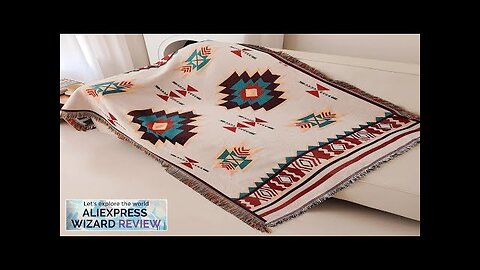 Aztec Blanket Oversized Boho Throw Blanket with Fringe Southwestern Geometric Tapestry Review