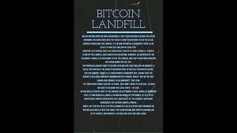 Bitcoin in the landfill