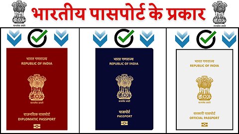 भारतीय पासपोर्ट के प्रकार 2025 | 3 Types of Indian Passport | यह जानना बहुत जरूरी है |