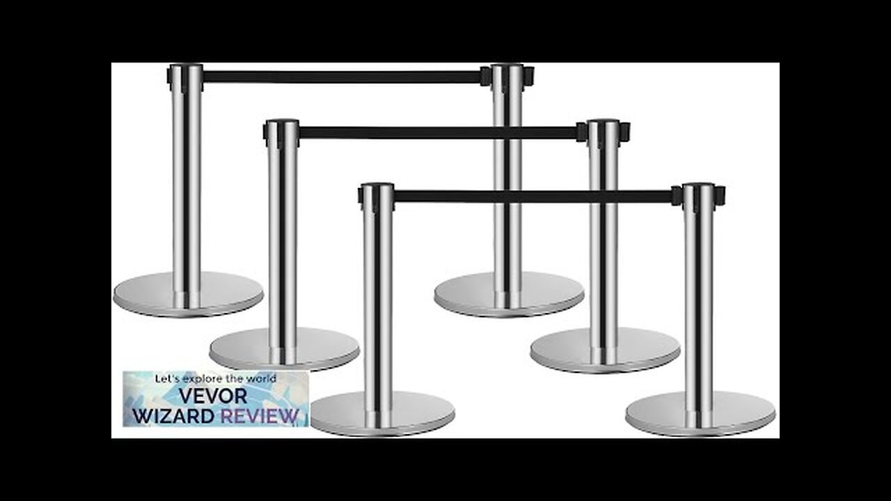 VEVOR Crowd Control Stanchion 6-Pack Crowd Control Barrier Carbon Steel Baking Painted Review