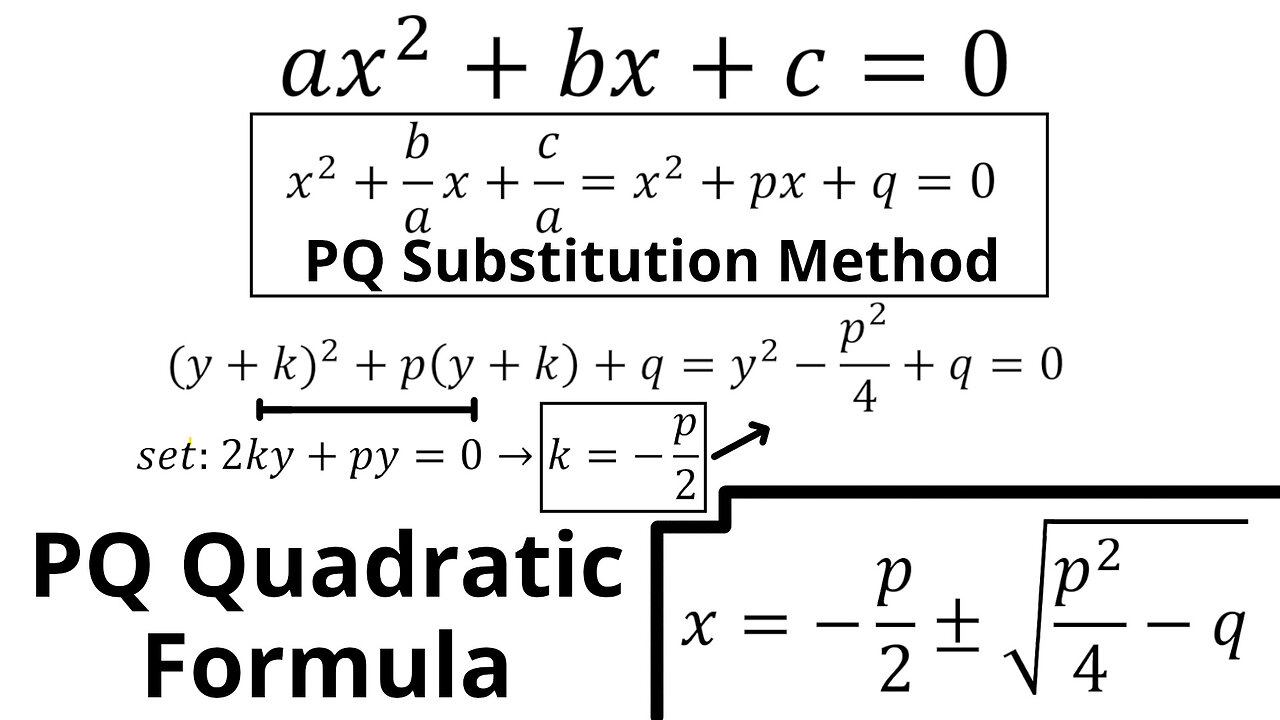 Quadratic Formula by the PQ Substitution Method