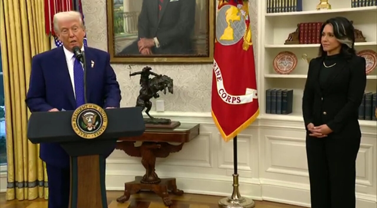 Trump gives remarks after Tulsi Gabbard is confirmed as Director of National Intelligence