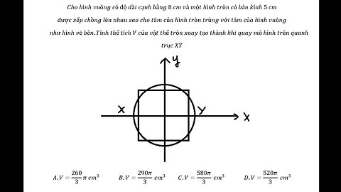 Toán 12: Cho hình vuông có độ dài cạnh bằng 8 cm và một hình tròn có bán kính 5 cm