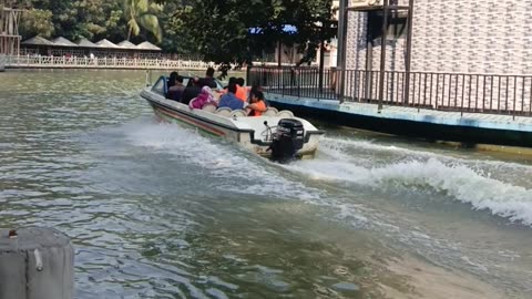 Refreshing mind by speed boat journey.