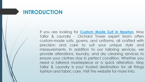 If you are looking for Custom Made Suit in Newton