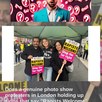 Fact Check: Edited Photo Shows 'Rapists Welcome' And 'Stand Up For Rapists' Signs