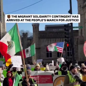 Illegals with foreign flags march in front of Trump Tower in Chicago to demand