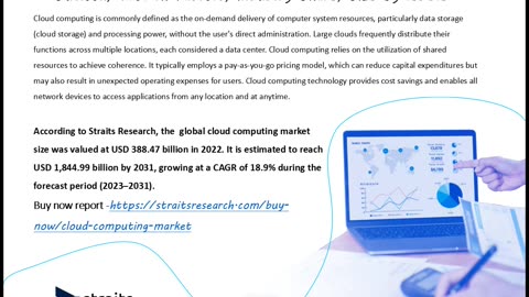 Cloud Computing Market Size to Reach USD 1844.99 Billion by 2031 | Straits Research