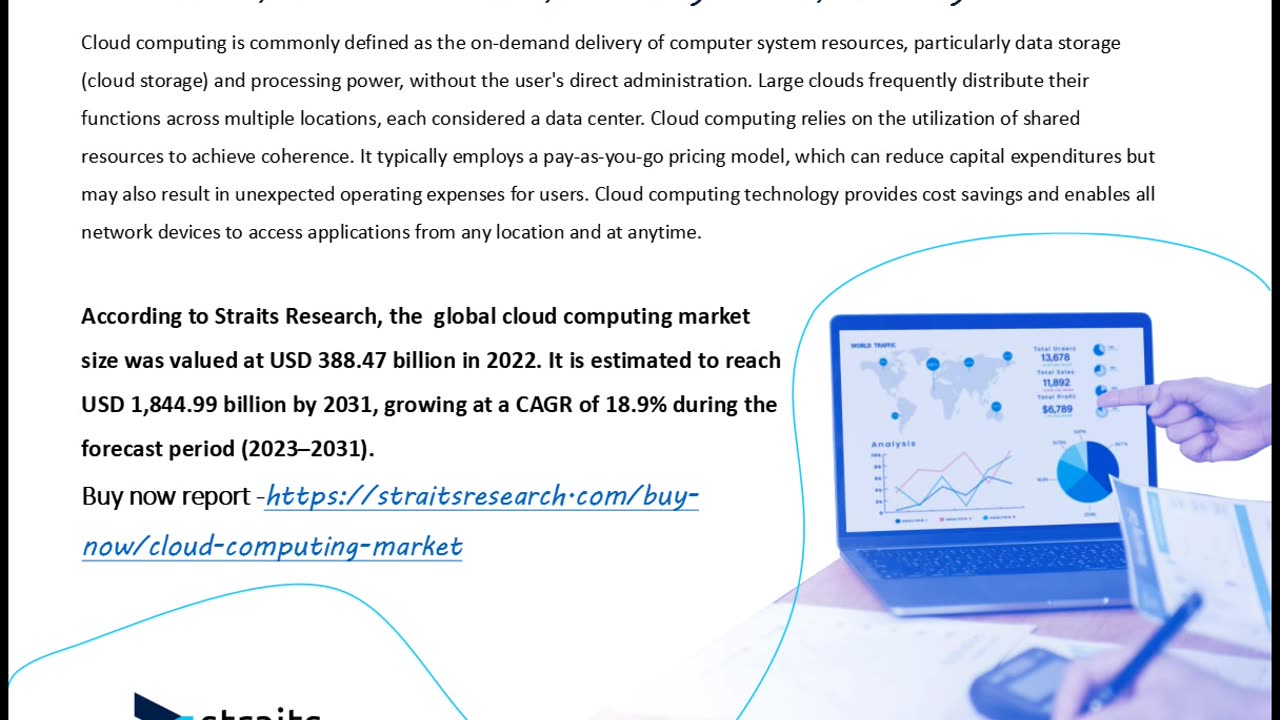 Cloud Computing Market Size to Reach USD 1844.99 Billion by 2031 | Straits Research