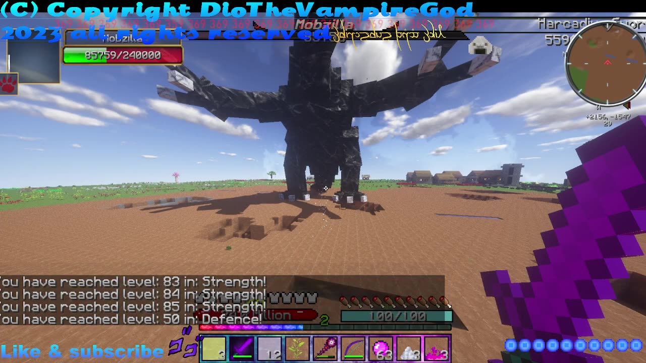 Minecraft Orespawn mod Mobzilla boss fight w shaders