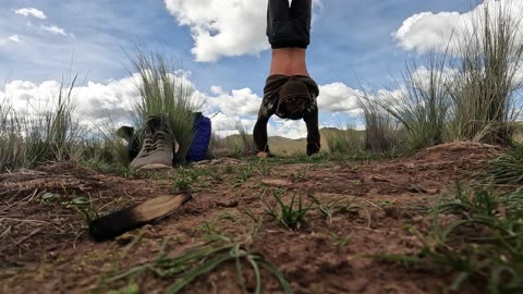 Handstanding on the mountaintop above Cusco, Peru