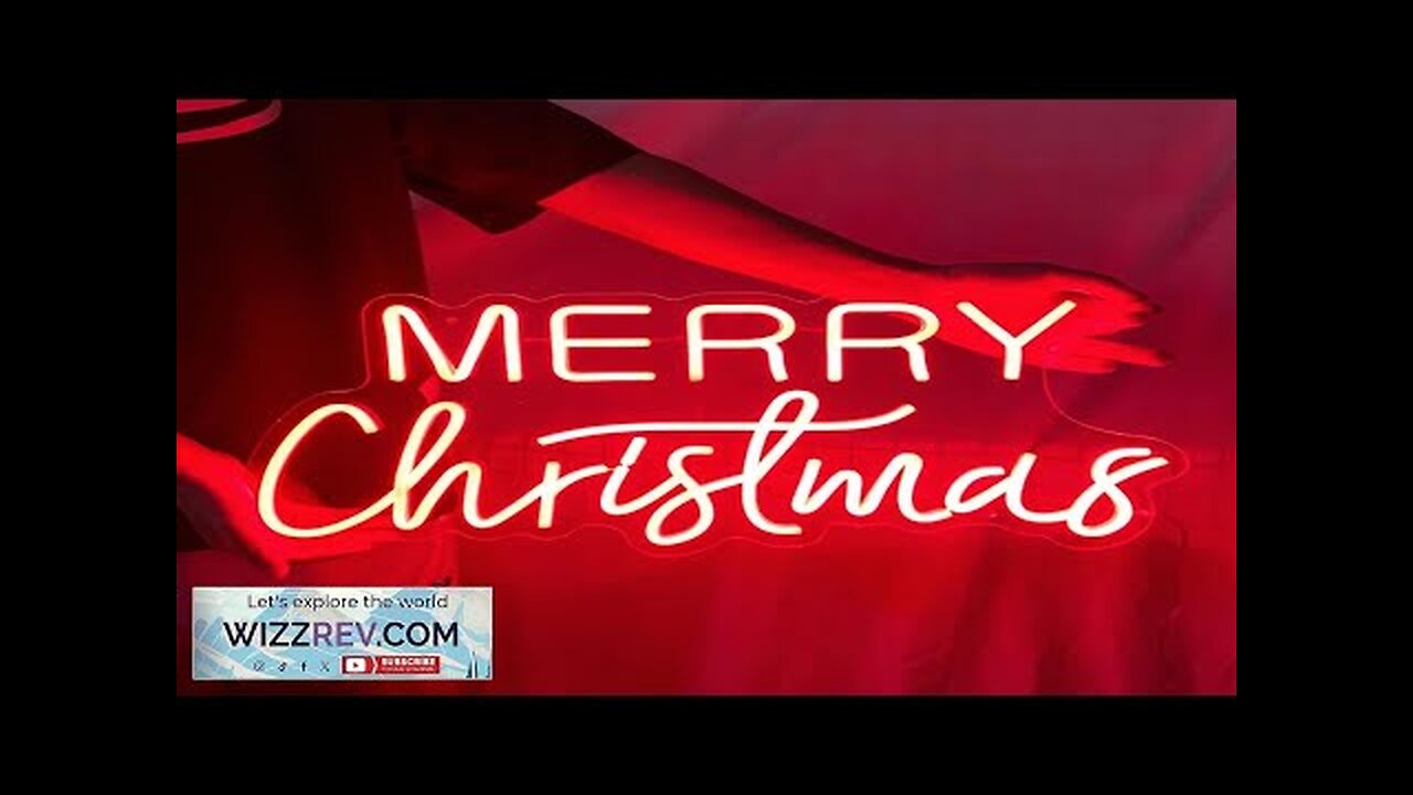 Christmas neon LED female luminous letters New Year party gift room background Review