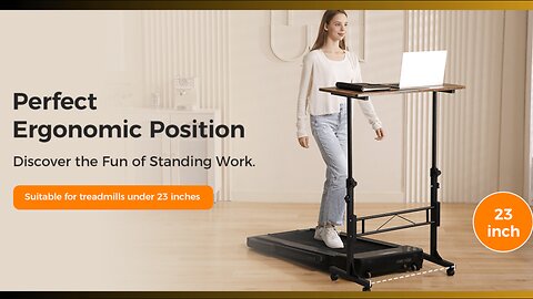 Standing Desk Adjustable Height, Mobile Stand Up Desk with Wheels Small Computer