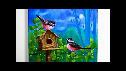 How to Paint a Bird with Acrylic Colour _ Acrylic Painting Tutorial _ Canvas Painting