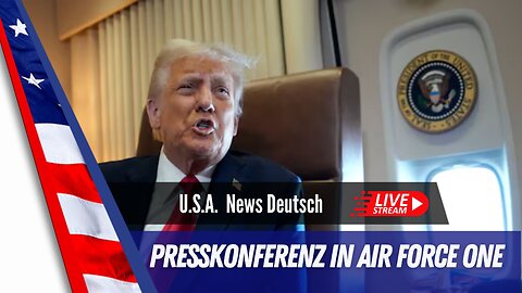 Präsident Trump hält eine Pressekonferenz im Air Force One.