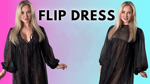 4K Black Sheer Flip Dress Try On Transparent Try On Haul 🔥🥵