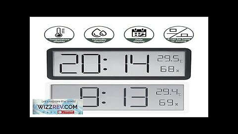 LCD Screen Digital Wall Clock Time Temperature Humidity Time Display Electronic Clock Review