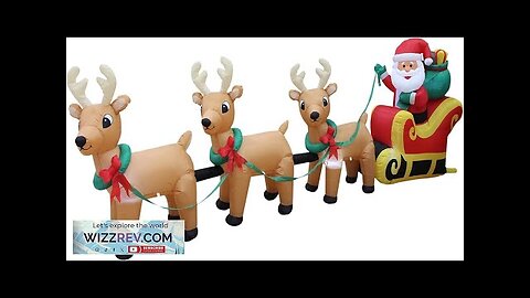 12 Foot Long Lighted Christmas Inflatable Santa Claus on Sleigh with 3 Review