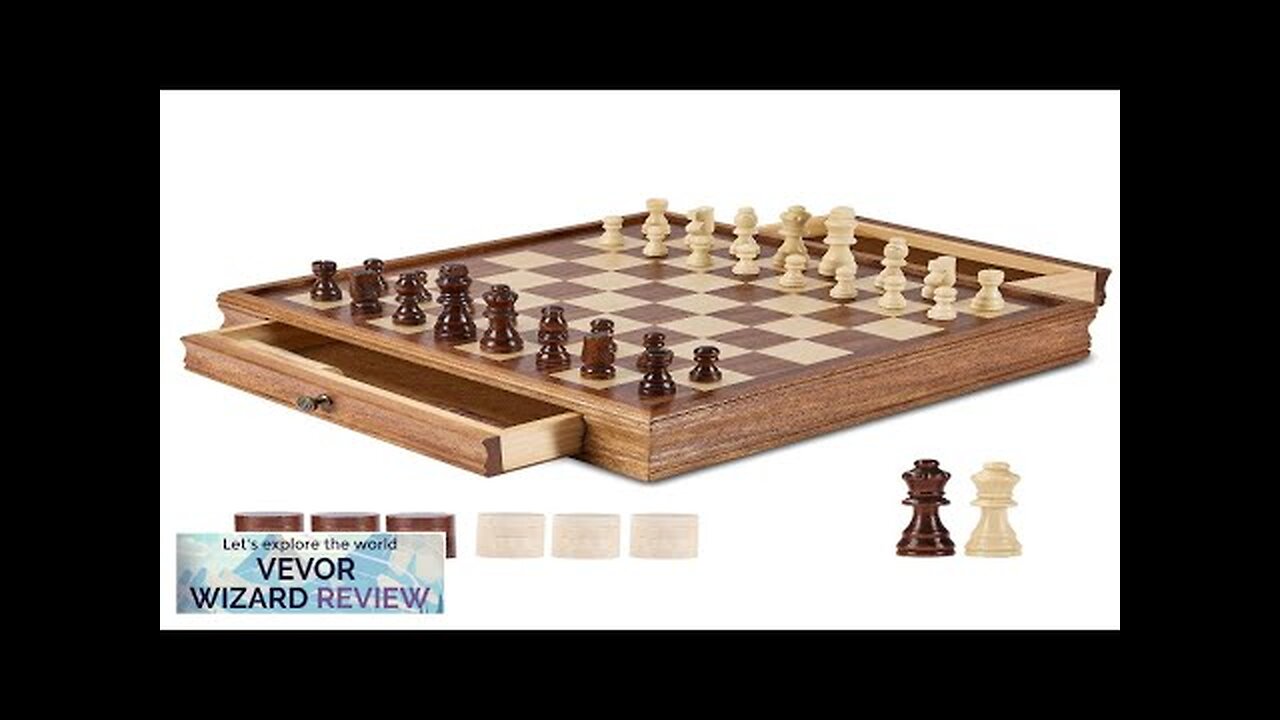 VEVOR Solid Wood Chess Set 15 inch 2-IN-1 Chess Checkers Game Set Review