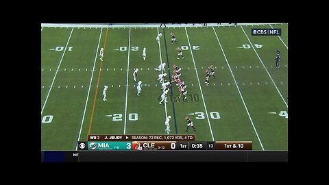 Jerome Ford jukes and jives his way down to Dolphins' 8-yard line