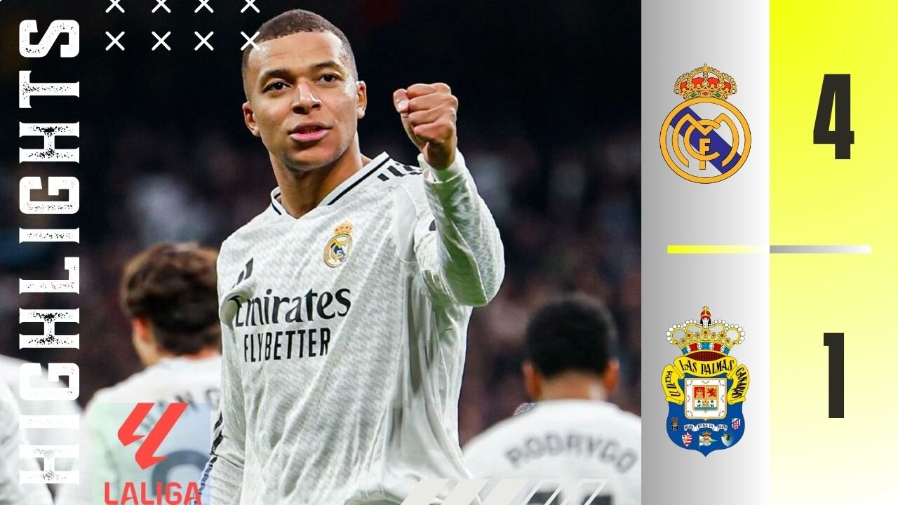 ⚪ Real Madrid 4-1 UD Las Palmas 🟡 | Highlights All Goals | La Liga 24/25 | Mbappe