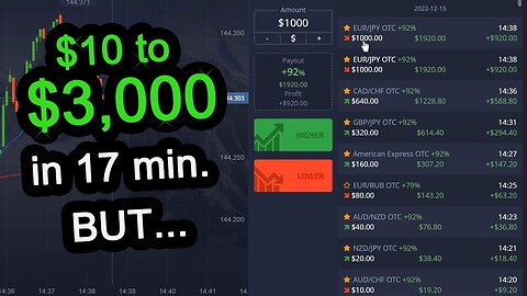 $10 to $3000 in 17 minutes Pocket Option Craziness However..