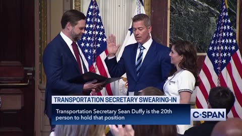 VP J.D. Vance Swears In Sean Duffy as Secretary of Transportation