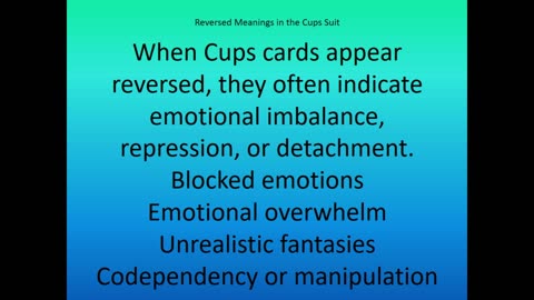 The Cups suit in Tarot