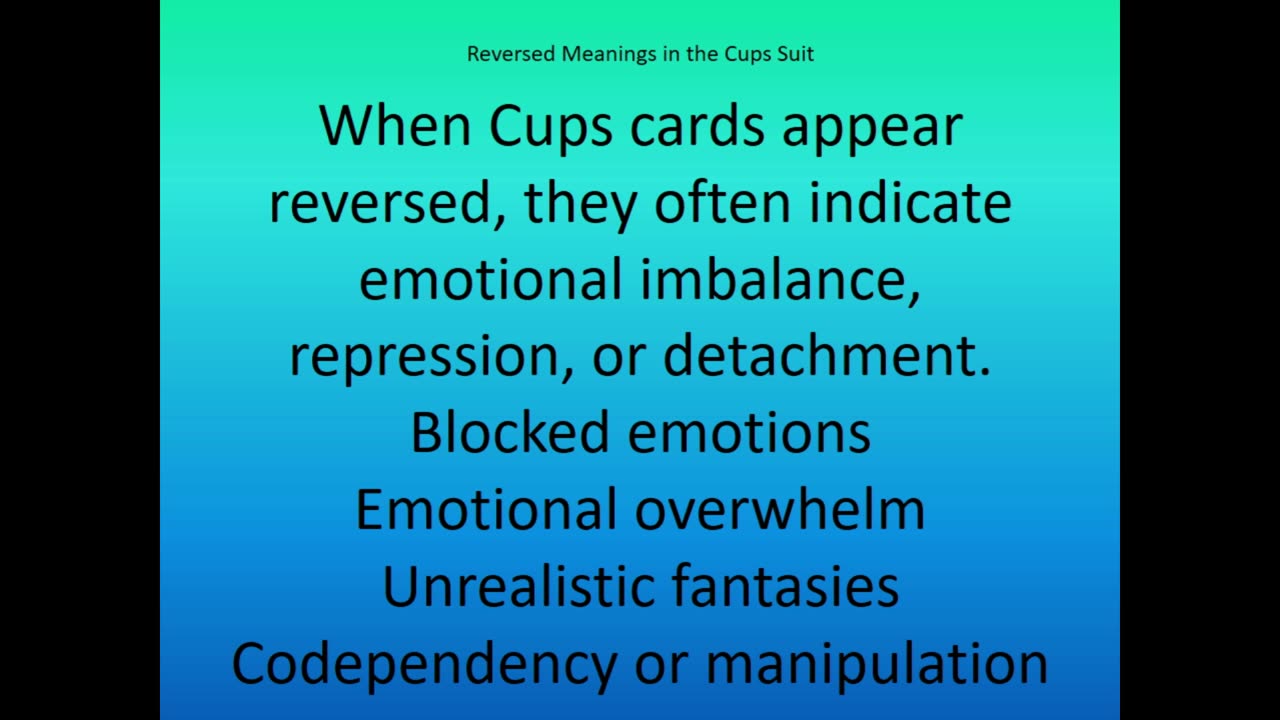 The Cups suit in Tarot