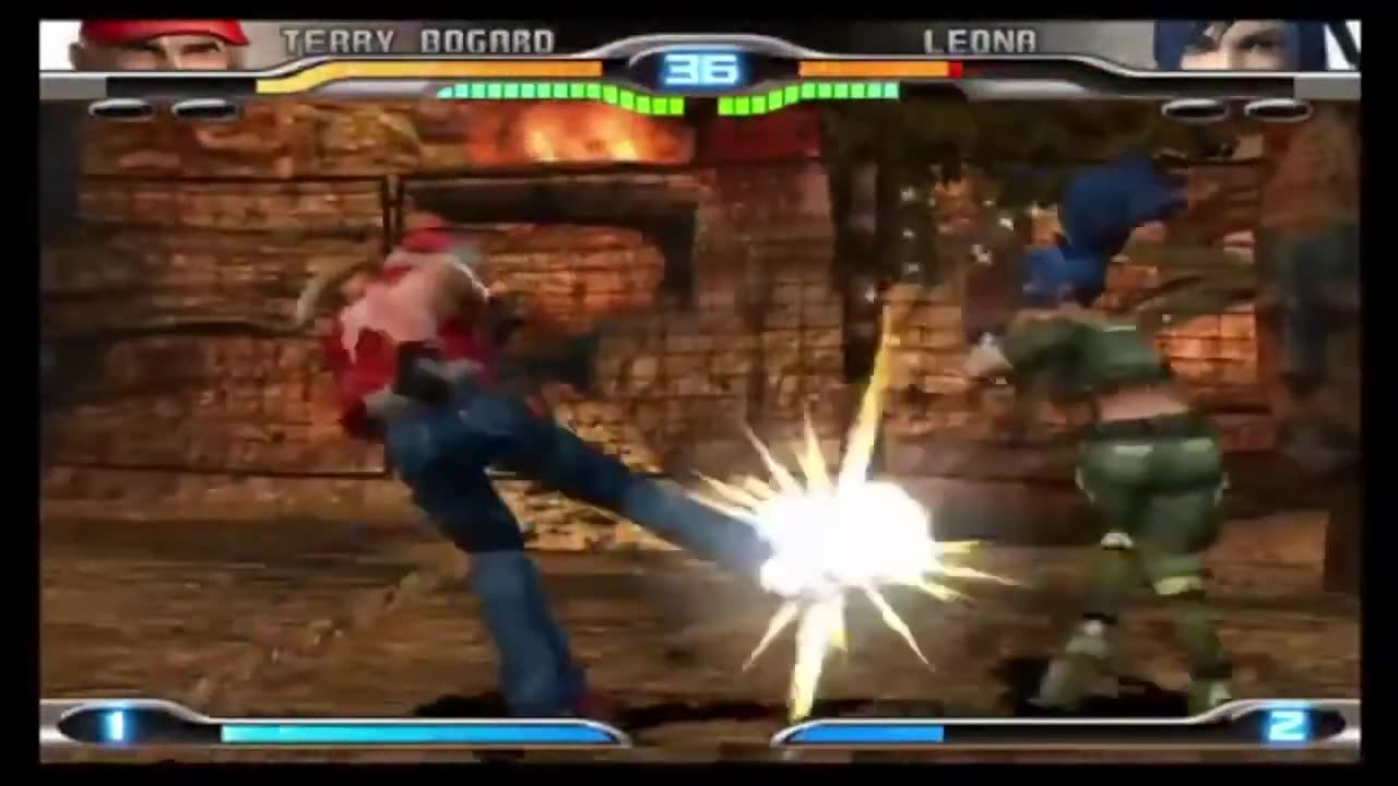 Terry Bogard vs Leona - KOF: Maximum Impact 2