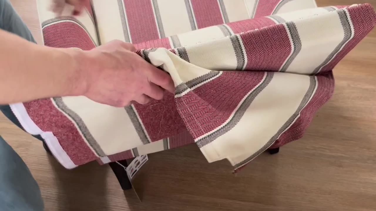 How to Install the Backrest Slotted Brackets Easily Hulala, Comfortable Striped Reading Armchair