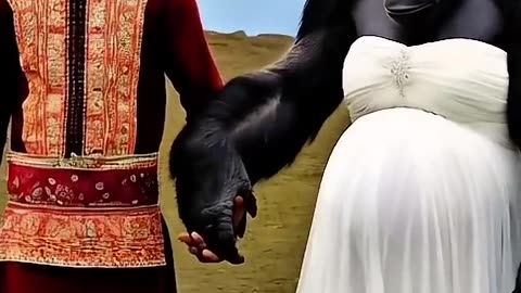 Gorilla Wearing Wedding Dress Causes Stir In Village #nature #animals #explore #happy #love #funny
