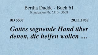 BD 5537 - GOTTES SEGNENDE HAND ÜBER DENEN, DIE HELFEN WOLLEN ....