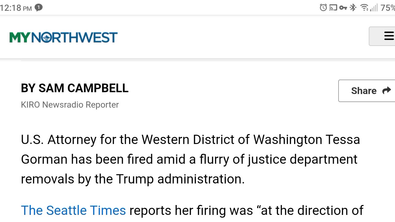 US Attorney Fired from Western WA