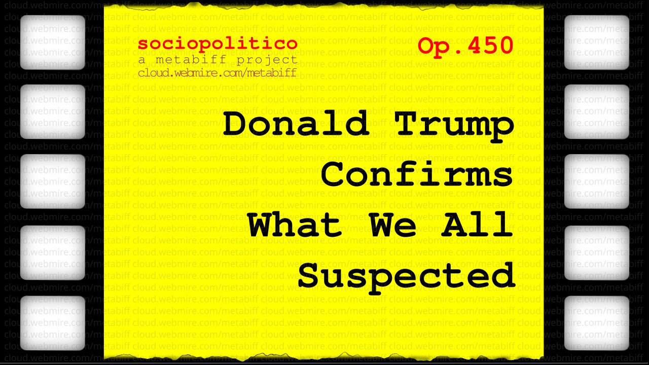 Donald Trump Confirms What We All Suspected ･ sociopolitico ･ a metabiff project