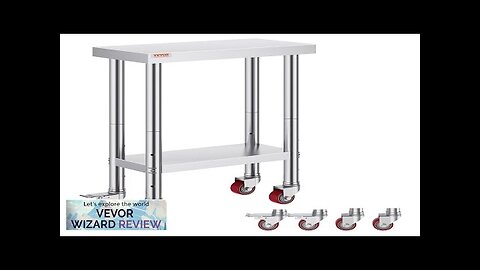 VEVOR Stainless Steel Work Table with Wheels 24 x 12 x 32 Review