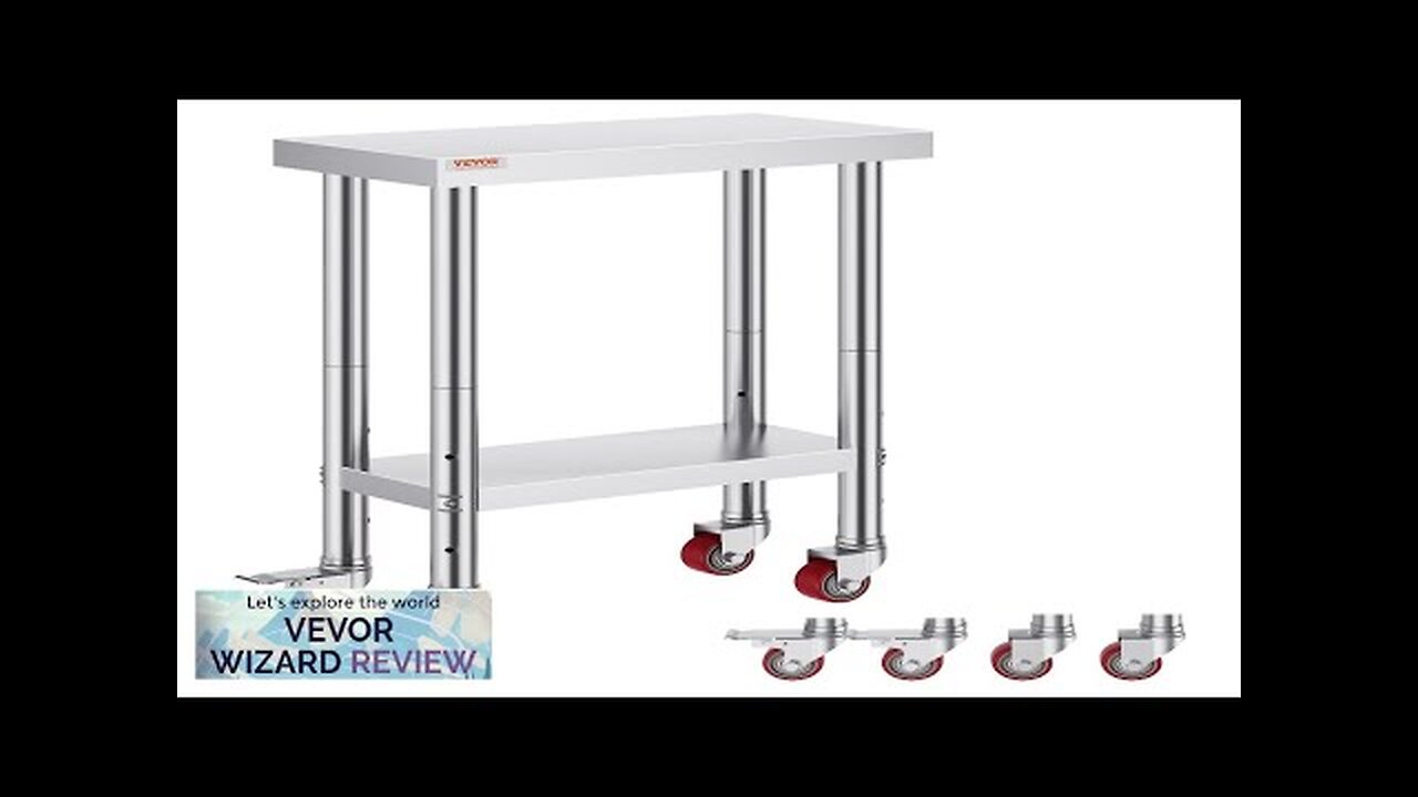 VEVOR Stainless Steel Work Table with Wheels 24 x 12 x 32 Review