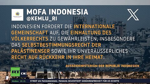 "Akt des Kolonialismus": Indonesien verurteilt Trumps Gaza-Plan als völkerrechtswidrig