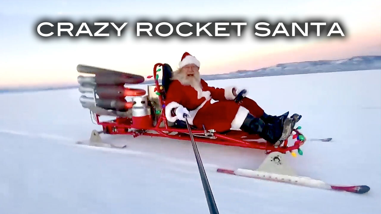 Crazy Rocket Santa