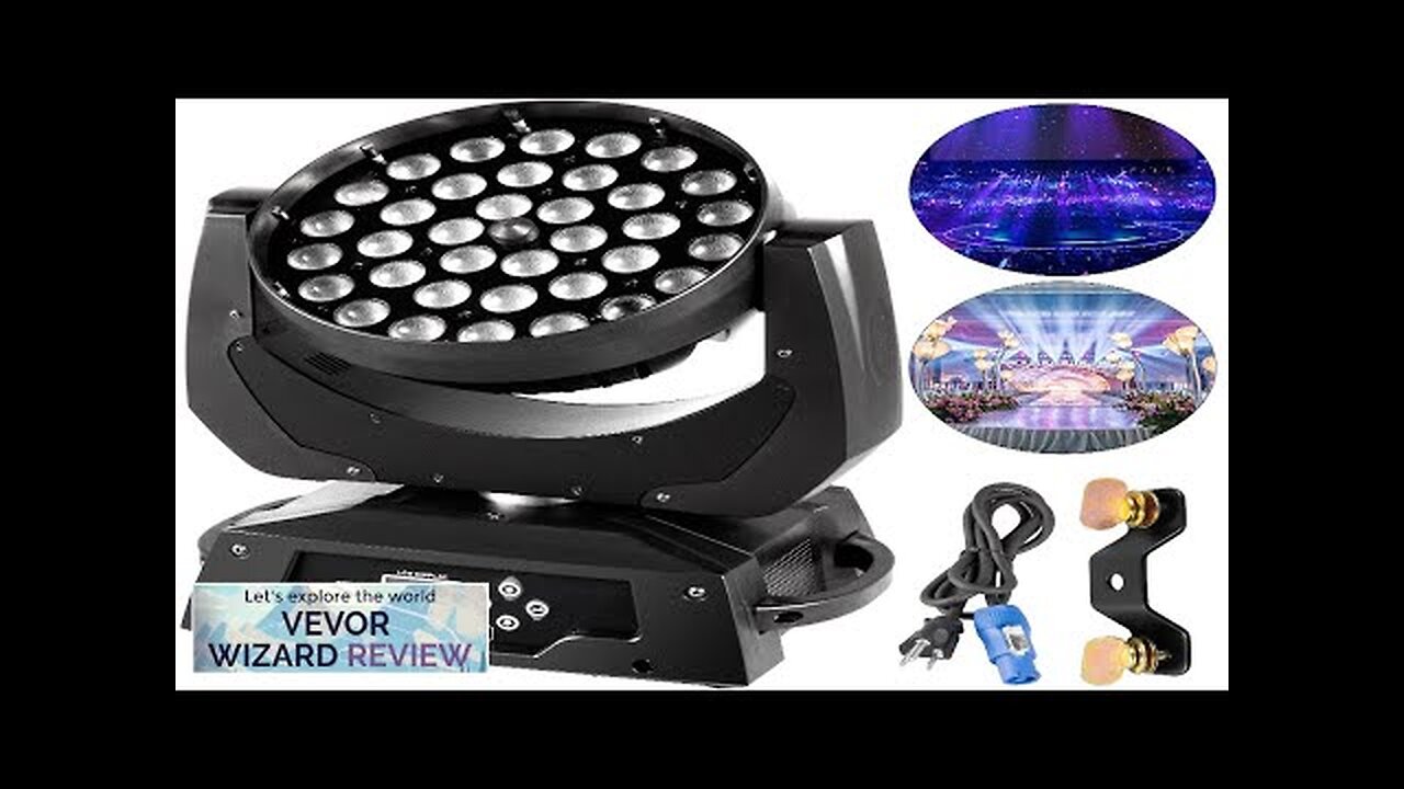 36 X 10w Rgbw (4in1) Led Zoom Moving Head 360w Wash Stage Review